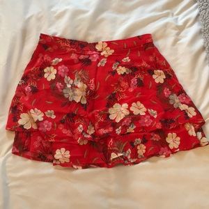 O’Neill red floral mini skirt (NEVER WORN)